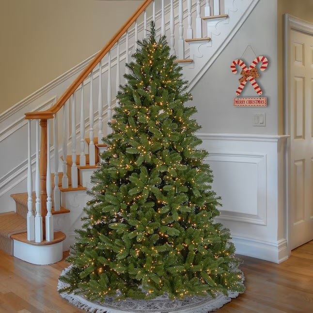 Pre-lit artificial tree. Lights are dual. Lights change from warm white to multi-colored.