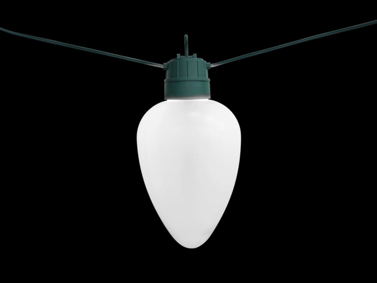 White jumbo LED light bulb.