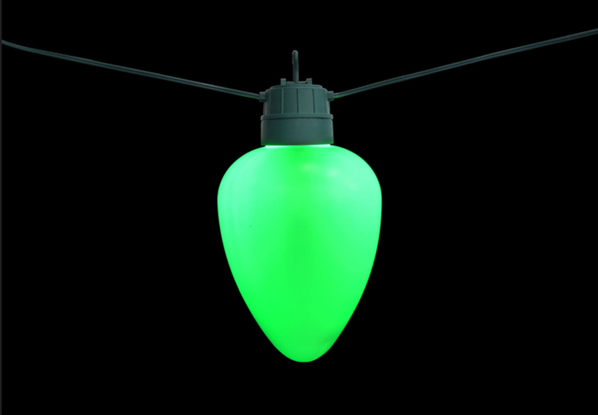 Green jumbo LED light bulb.