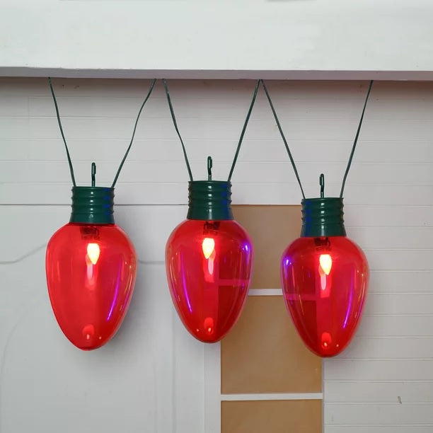 Red jumbo LED light bulbs.