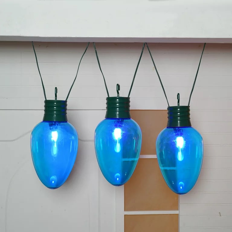 Blue jumbo LED light bulbs.