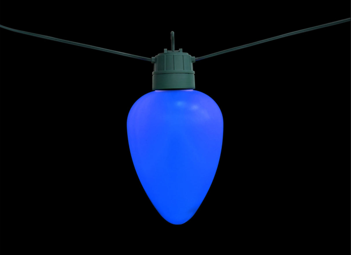 Blue jumbo LED light bulb.