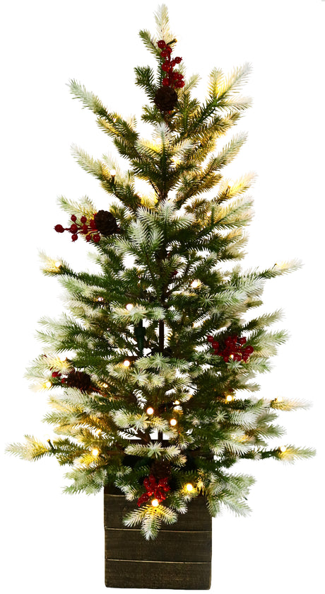 Potted artificial tree with Starry lights.