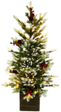 Potted artificial tree with Starry lights.