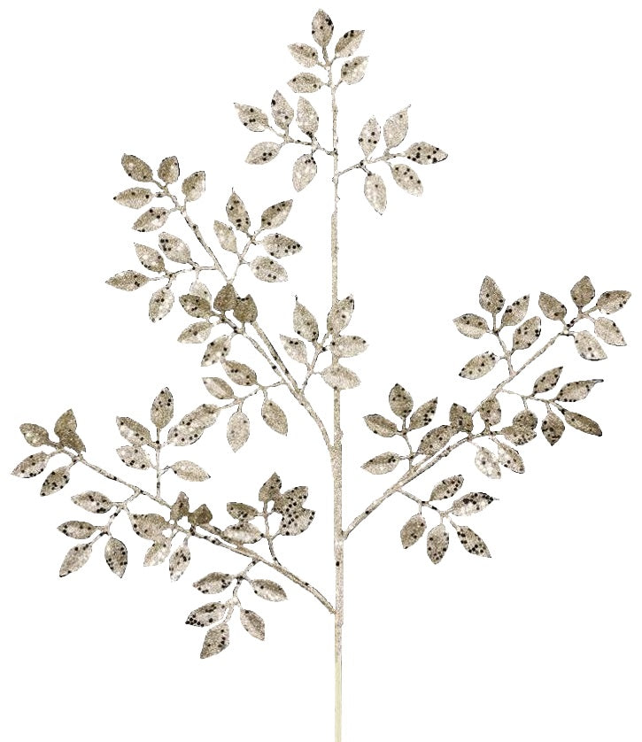 Champagne colored pick spray, designed to look like leaves on branches.