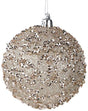 Taupe colored glittery ornament.