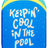 Swim board for kids. One is pink, yellow and teal and reads "Don't worry beach happy." The other one is blue, yellow and teal and reads "Keepin' cool in the pool."
