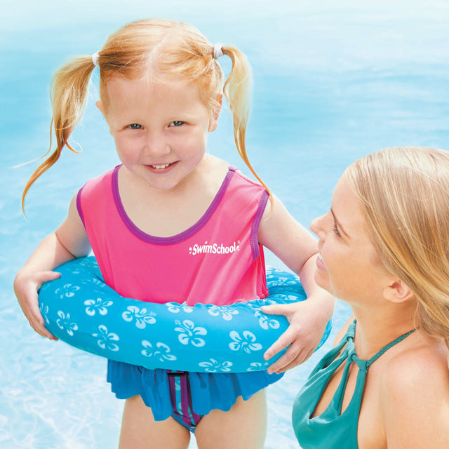 Swim outfit for toddlers. It features an inflatable ring around the center to keep them afloat.