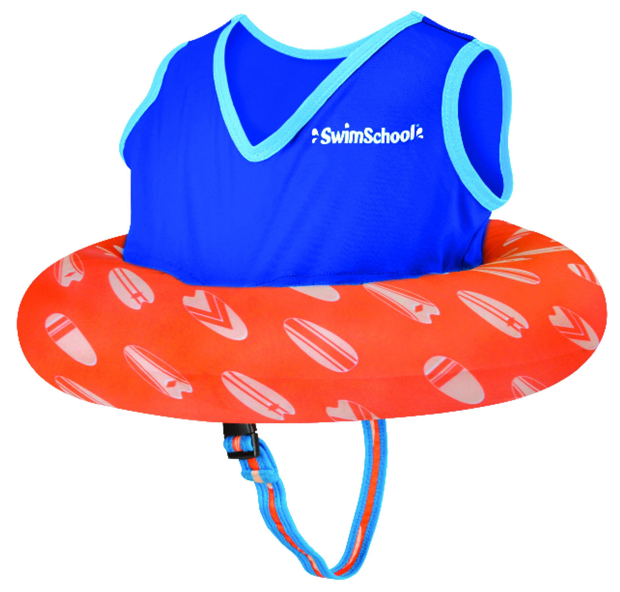 Swim outfit for toddlers. It features an inflatable ring around the center to keep them afloat.