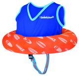 Swim outfit for toddlers. It features an inflatable ring around the center to keep them afloat.