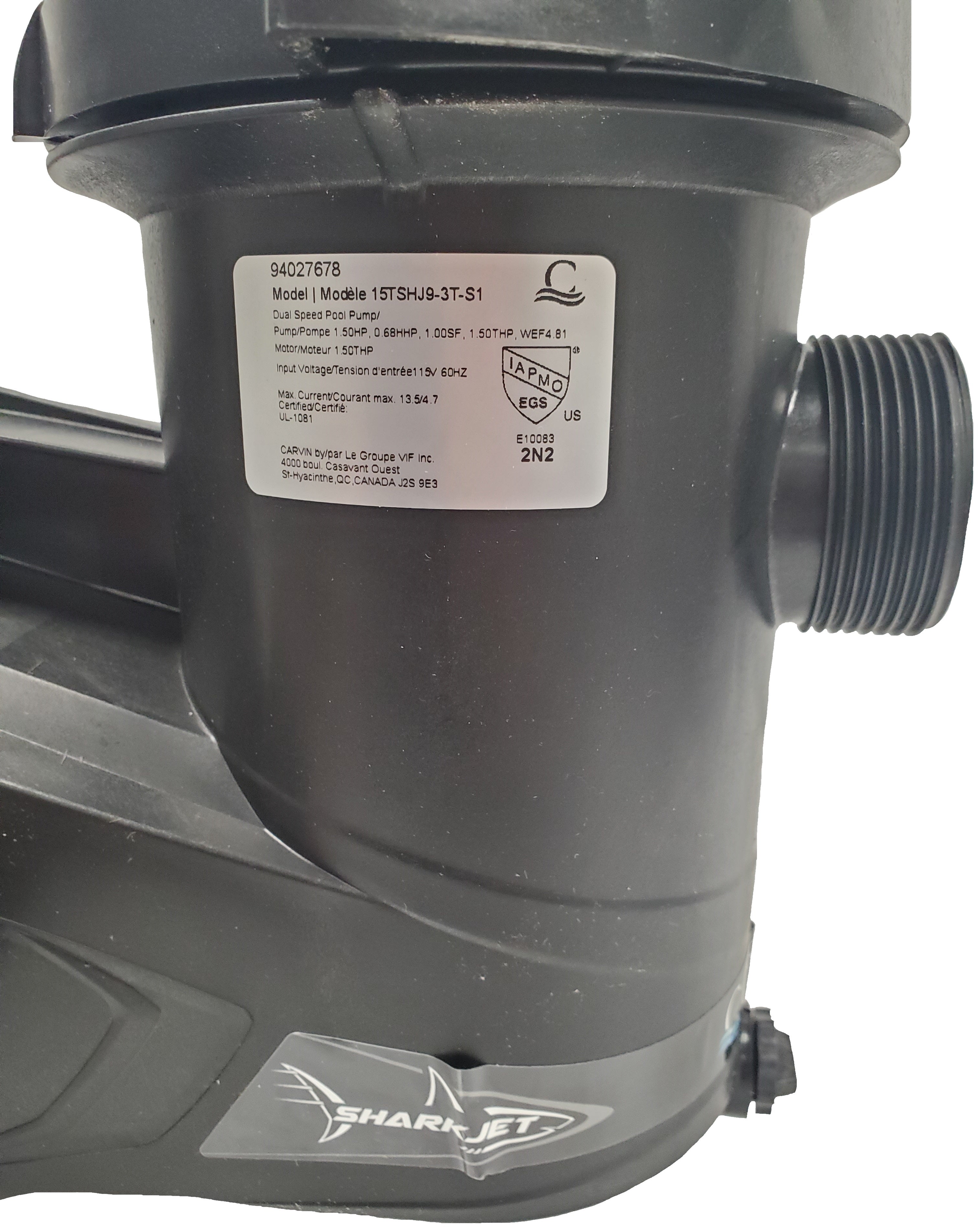 1.5 HP 2-Speed Sharkjet Series Pump | Pool Pumps | Carvin Pool