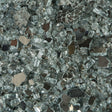 This image shows a close up of this silver colored fire glass.