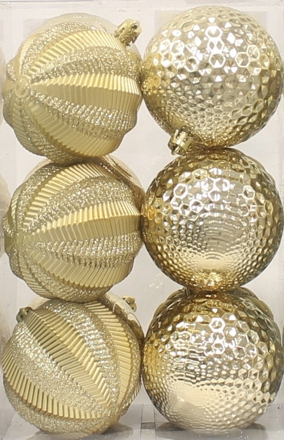 45-Pack of 60MM Christmas Ornaments (Green/White/Gold)