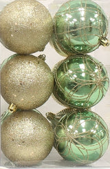 45-Pack of 60MM Christmas Ornaments (Green/White/Gold)