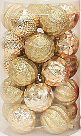 25-Pack of 60MM Christmas-Colored Ornaments (Gold/Red/White)