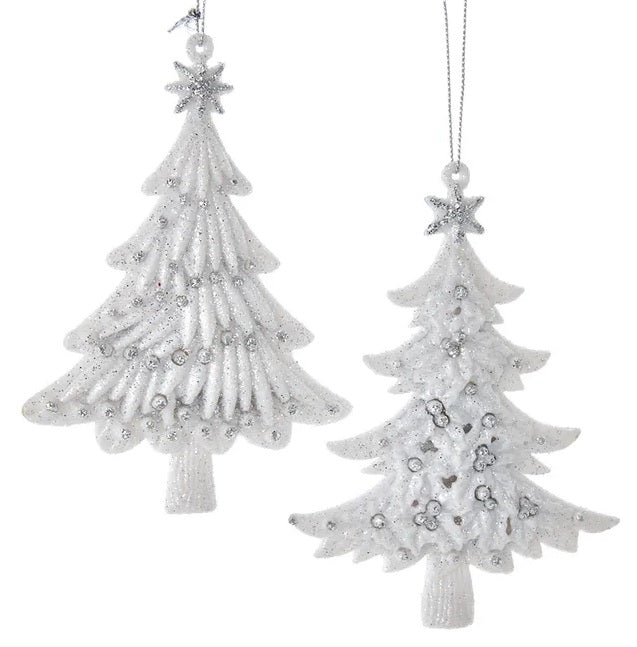 Ornaments shaped like Christmas trees. This picture shows the two options.