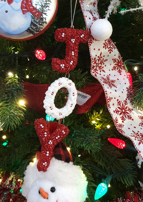 Red and White Beaded Ornament