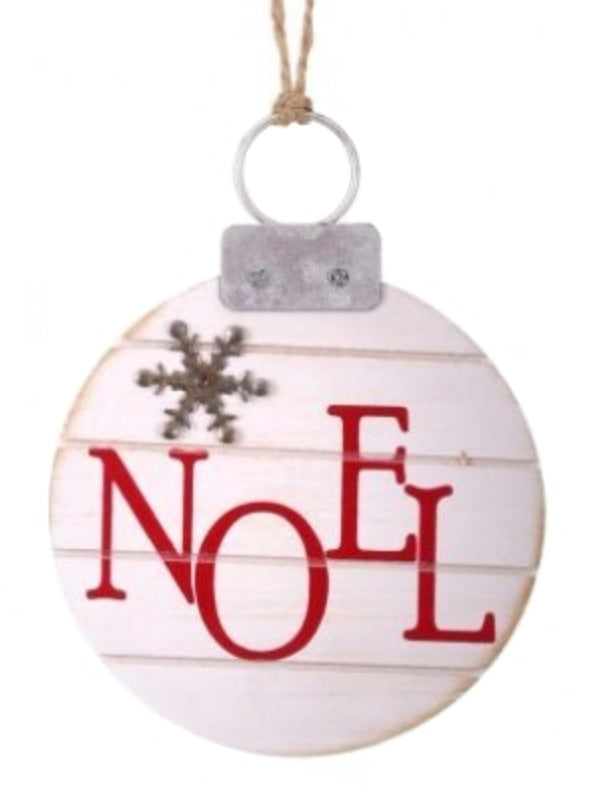 5" Joy/Noel/Believe Word Ornament