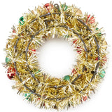 16" Red, Green & Gold Shatterproof Ornament Wreath