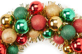 16" Red, Green & Gold Shatterproof Ornament Wreath