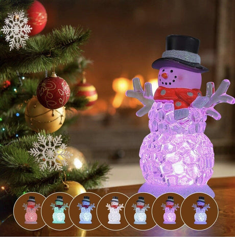 Tabletop decoration shaped like a snowman.