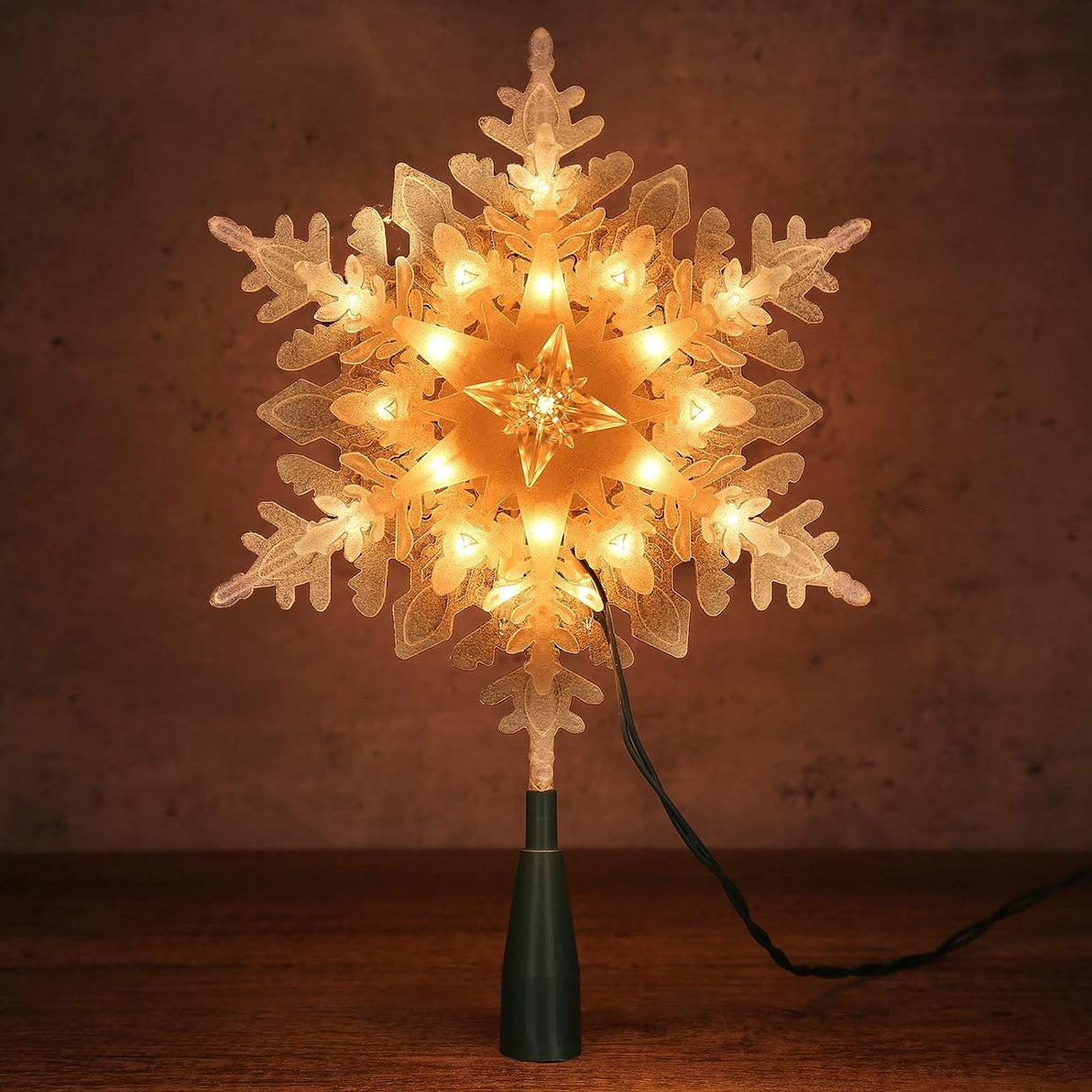Glitter snowflake tree topper.