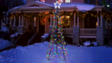 7' LED Spire Tree with Star Yard Art Decoration