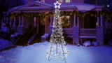 7' LED Spire Tree with Star Yard Art Decoration