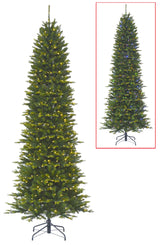 Artificial tree pre-lit with dual lights. Lights change from warm white to multi-colored.