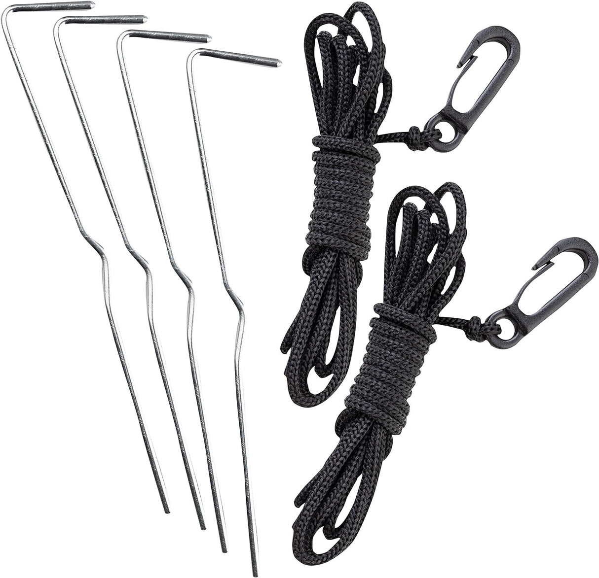 Stakes and tethers for an inflatable decoration.