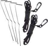 Stakes and tethers for an inflatable decoration.