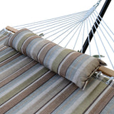 Algoma Tan Stripe Quilted Hammock, Pillow and Stand Combination