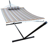 Algoma Tan Stripe Quilted Hammock, Pillow and Stand Combination
