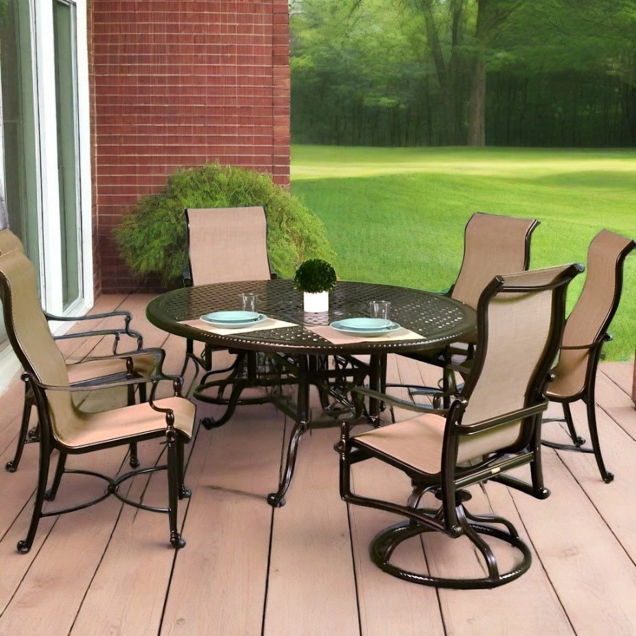 Bel Air Sling Cast Aluminum Patio Dining Sets