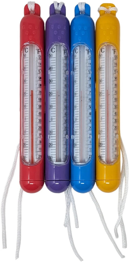 This image shows what all four of the color options are for this specific thermometer.
