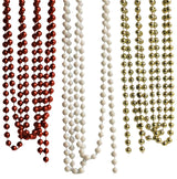9' Beaded Garland Decoration (Red/White/Gold)