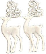 2-Pack of Shatterproof Glitter Deer Ornaments
