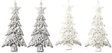 2-Pack of Shatterproof Glitter Tree Shaped Ornaments (Silver/White)