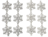 2-Pack of Silver/White Glitter 3-Tier Snowflake Ornaments