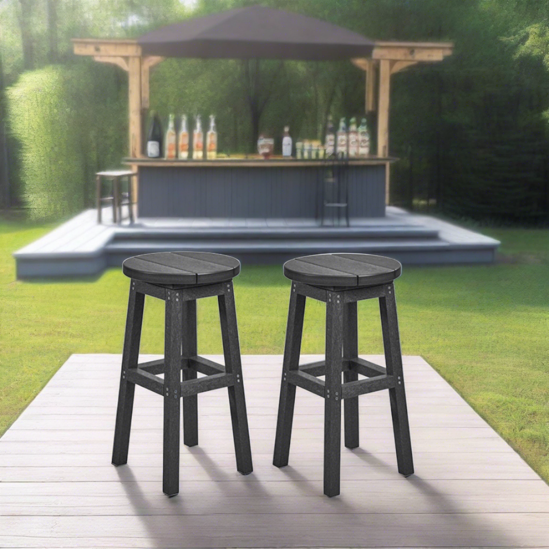 Slate Gray Resin Bar Stool