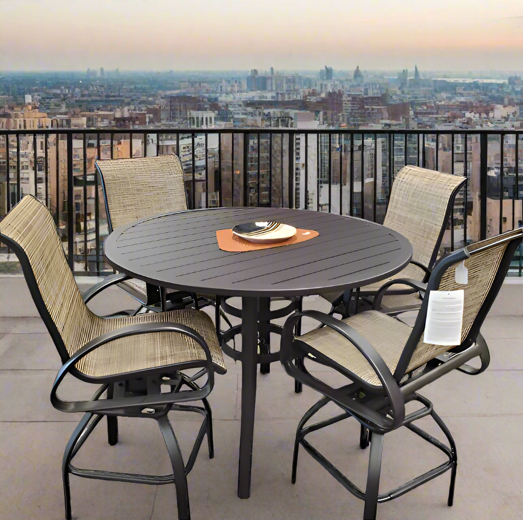 Dublin Brown High Dining Balcony Set