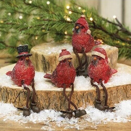 6" Resin Holiday Cardinal Shelf Sitter