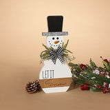 14" Resin Snowman Figurine with Pine & Bow