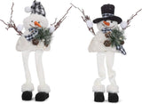 Buffalo Check Dangle Leg Snowman Shelf Sitter