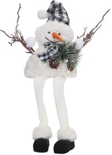 Buffalo Check Dangle Leg Snowman Shelf Sitter