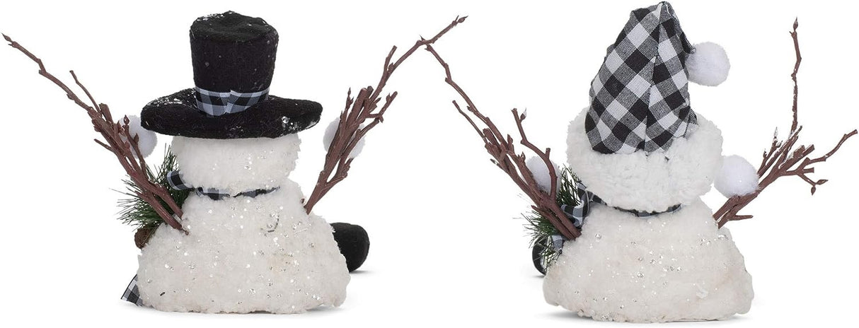 Buffalo Check Dangle Leg Snowman Shelf Sitter