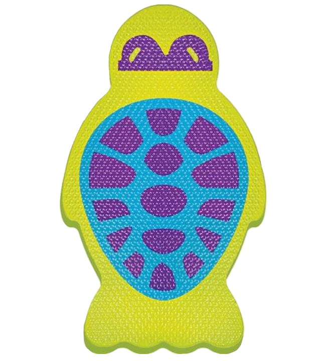 Kickboard for the pool. This is the kickboard that looks like a turtle; colors: Lime Green, Purple and Blue. 