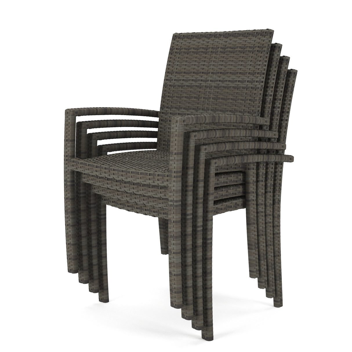 This image shows how the dining chairs are stackable.