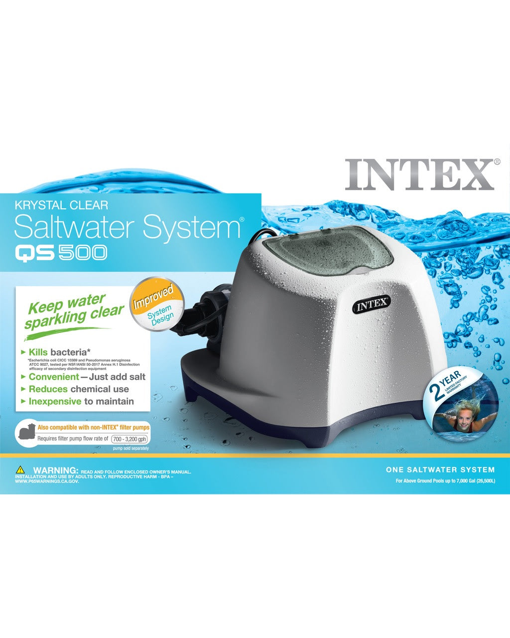 Intex Krystal Clear™ Saltwater System, CG-26667, 110-120V with