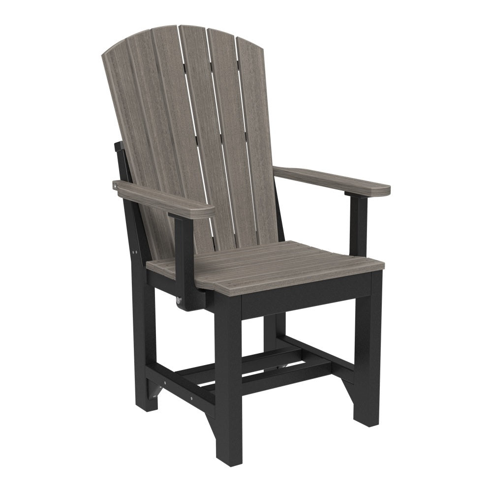 This is the Coastal Gray and Black colored Adirondack Arm Chair on a white background.